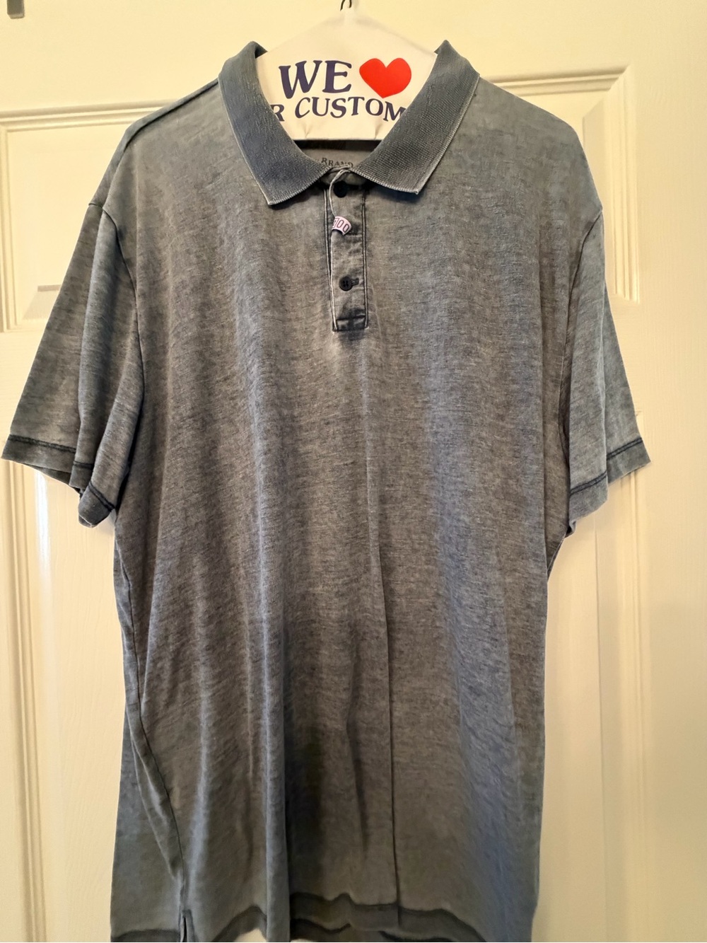 Lucky Brand Men's Washed Blue-Gray Polo